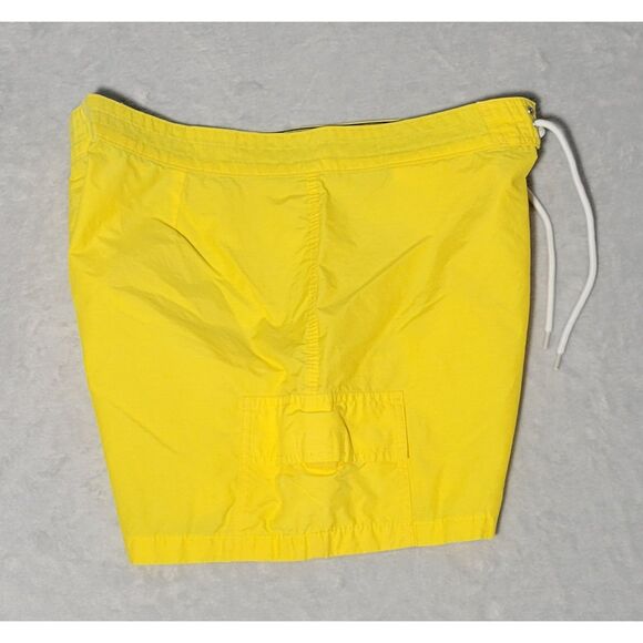 346 Brooks Brothers Yellow 4" Inseam Swim Trunks 70% Cotton 30% Nylon Mens W36 - Picture 3 of 8
